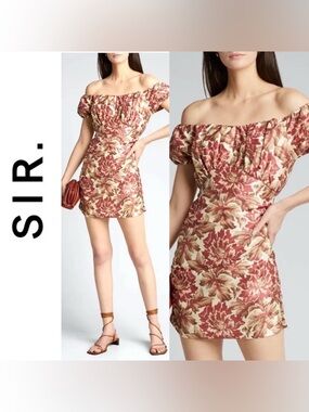 SIR The Label Valetta Silk Romantic Floral Mini Dress Wedding Guest Cocktail